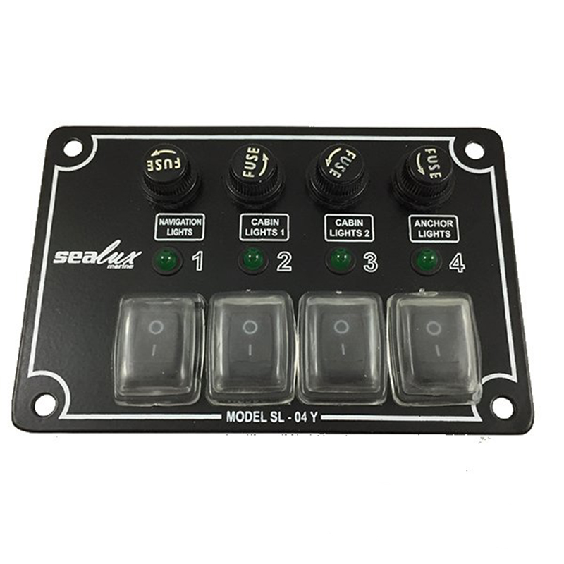 Sealux Yatay Switch Panel İzoleli / Sigortalı 4'lü