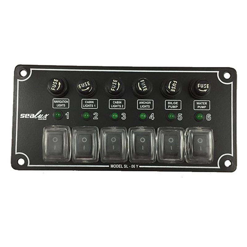 Sealux Yatay Switch Panel İzoleli / Sigortalı 6'lı