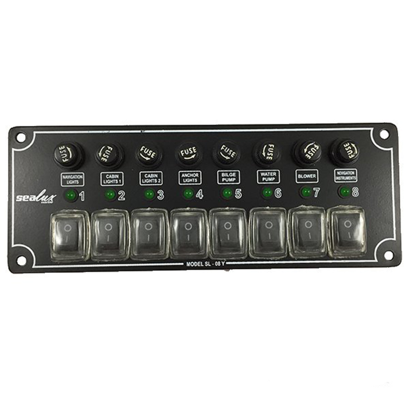 Sealux Yatay Switch Panel İzoleli / Sigortalı 8'li