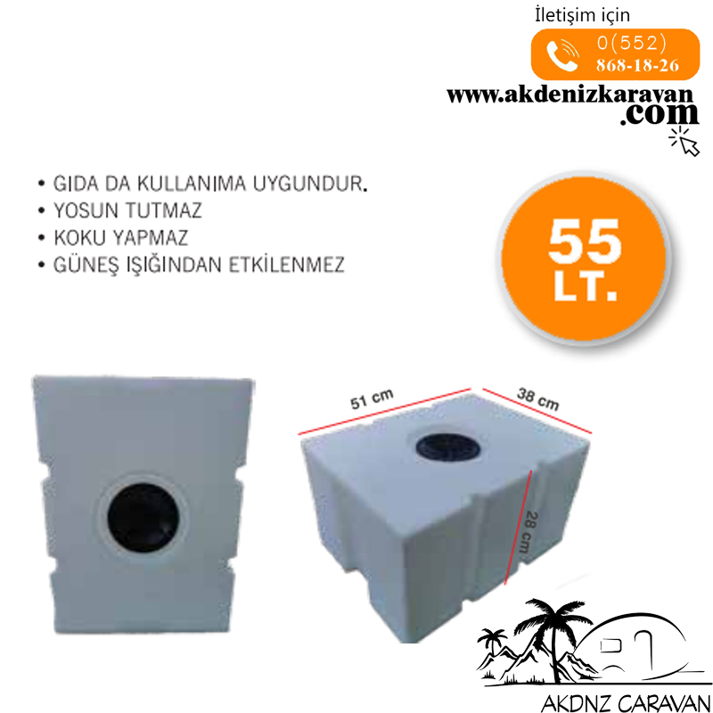 Karavan Gri Su Deposu 55 Lt. 